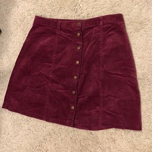 Forever 21 Maroon Corduroy Skirt